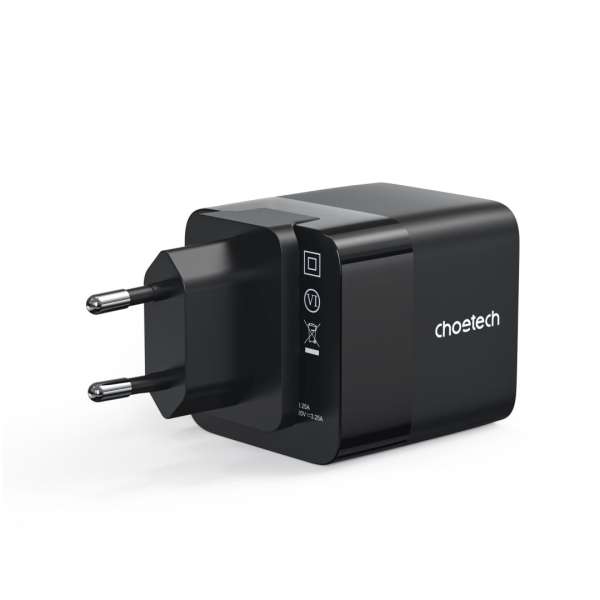 Choetech PD6091 65W GaN Charger with Telescopic Module EU Black