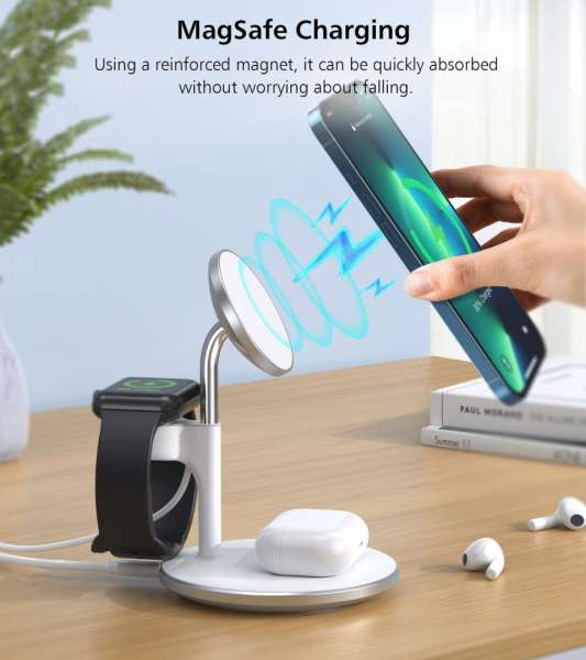 Choetech T586-F 3in1 Wireless Charger White