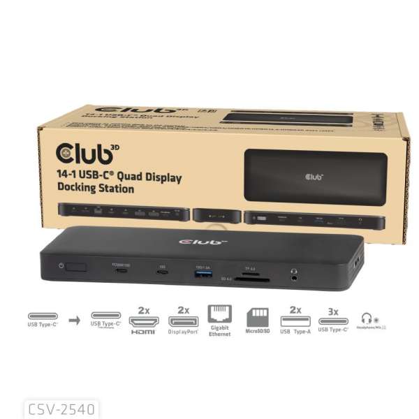 Club3D 14-1 USB-C Quad Display Docking Station