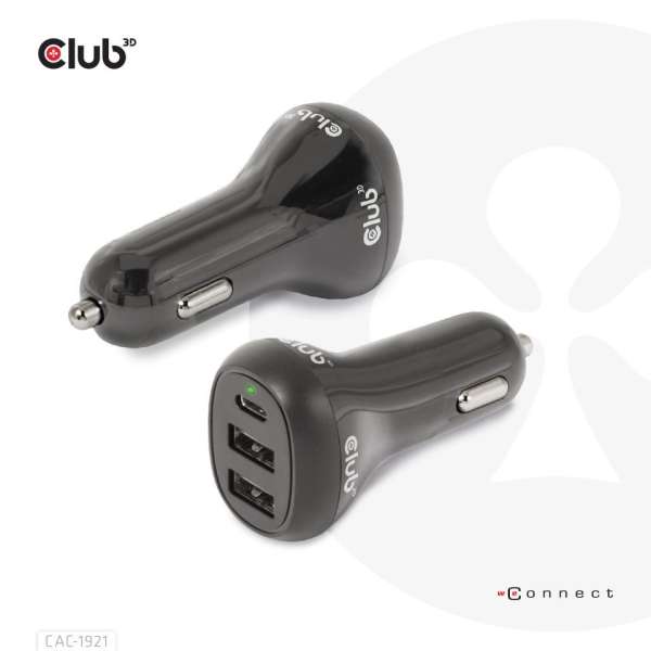 Club3D 36W Notebook/Laptop Power Car Charger Black