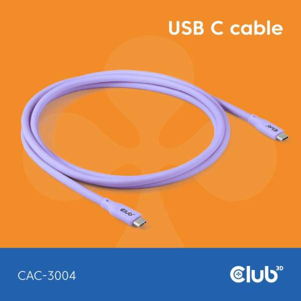 Club3D Lifestyle USB-C Cable 2m Puple