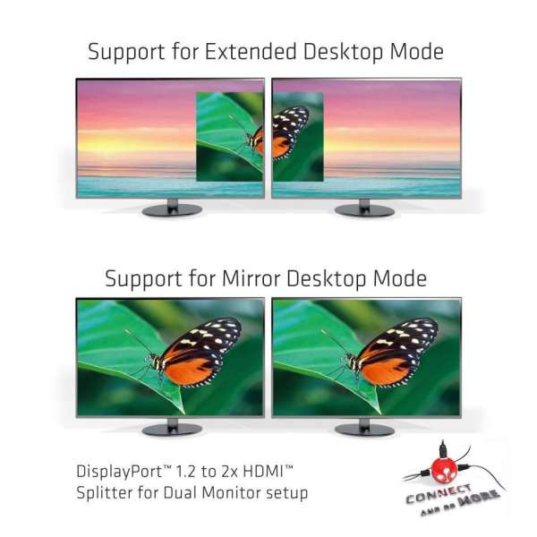 Club3D Multi Stream Transport Hub DisplayPort 1.2 Dual Monitor to HDMI
