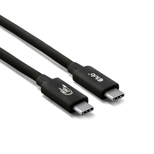 Club3D USB 80Gbps Certified 240W 8k240Hz Type-C 1,2m Cable Black