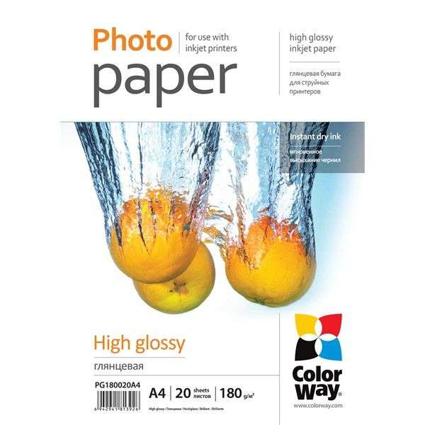 ColorWay PG180020A4 180g A4 20db Fényes Fotópapír