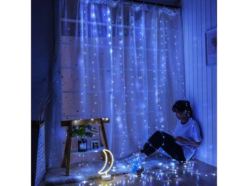 ColorWay LED garland curtain 3x3m 300LED blue color