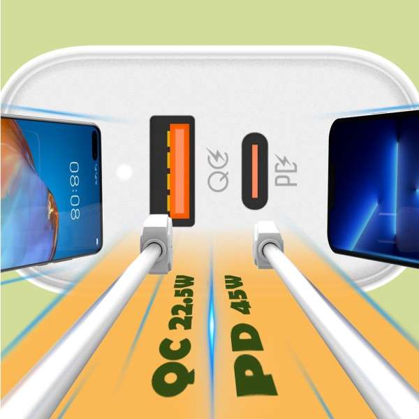ColorWay USB töltő adapter Power Delivery Port PPS USB (Type-C PD + USB QC3.0) (45W) White