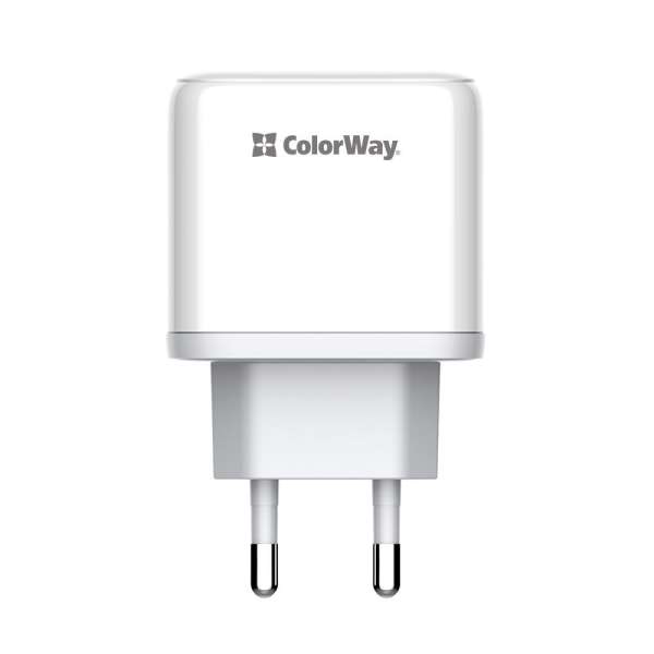 ColorWay USB töltő adapter Power Delivery Port PPS USB (Type-C PD + USB QC3.0) (45W) White