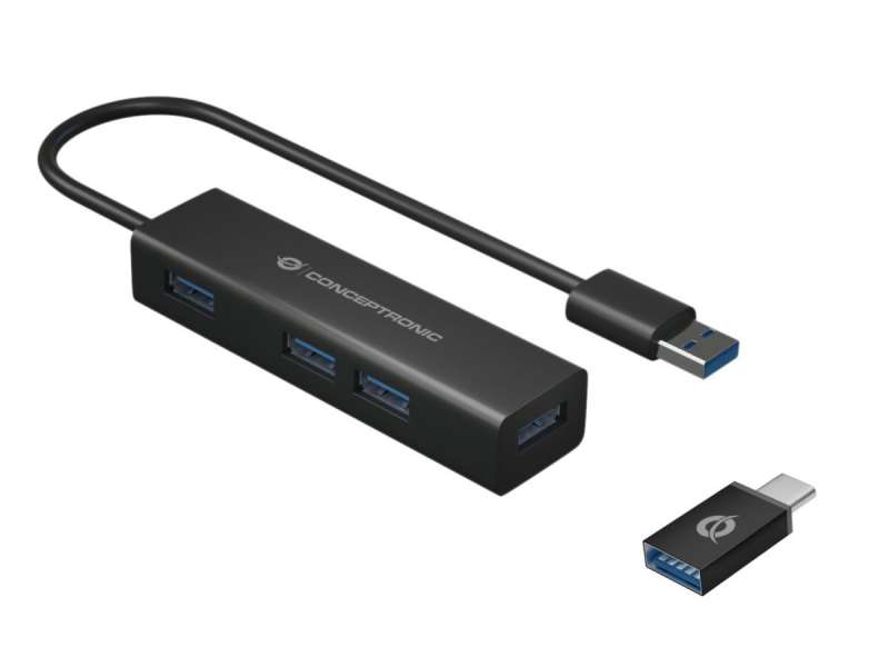 Conceptronic 4-Port USB 3.0 HUB Black