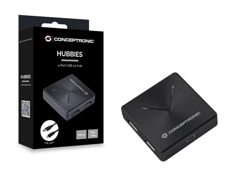 Conceptronic 4-Port USB 3.0 HUB Black