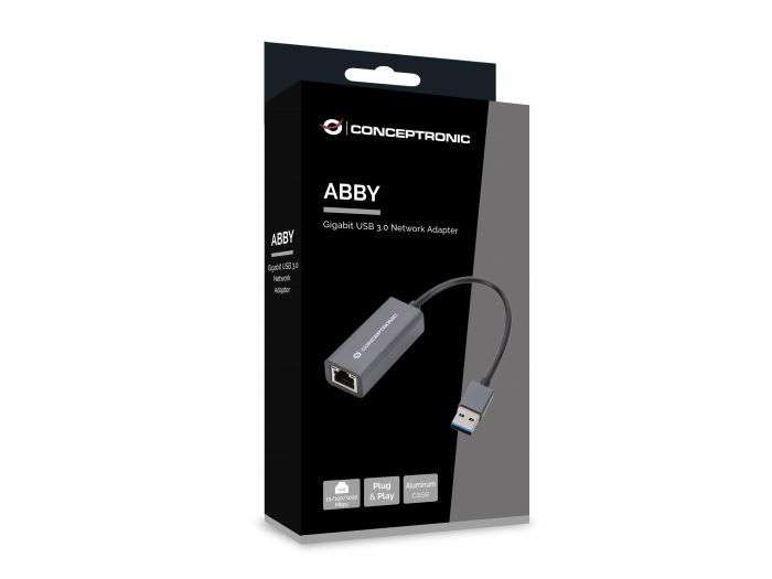 Conceptronic ABBY08G Gigabit USB3.0 Network Adapter Grey