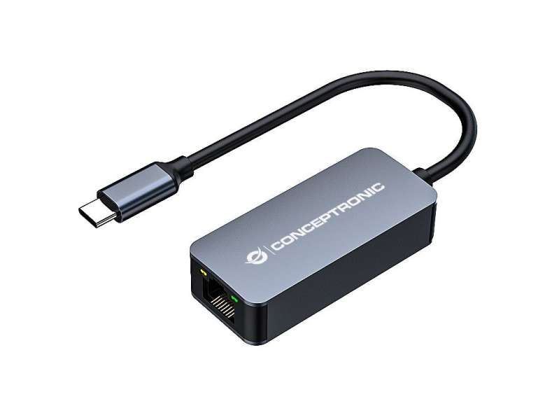 Conceptronic ABBY12GC 2.5G Ethernet USB 3.2 Gen 1 Adapter Wake-on-LAN Compatible with Nintendo Switch