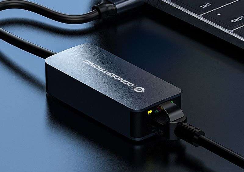 Conceptronic ABBY12GC 2.5G Ethernet USB 3.2 Gen 1 Adapter Wake-on-LAN Compatible with Nintendo Switch
