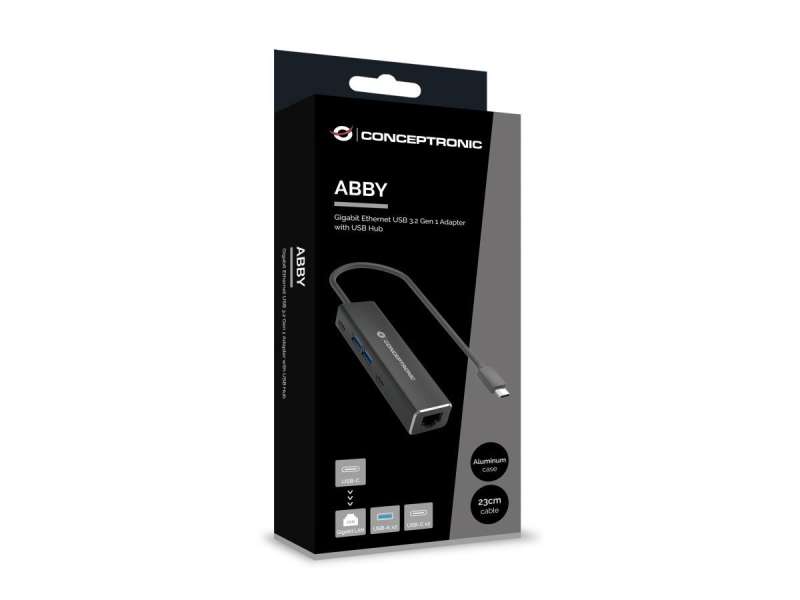 Conceptronic ABBY13B Gigabit Ethernet USB 3.2 Gen 1 Adapter