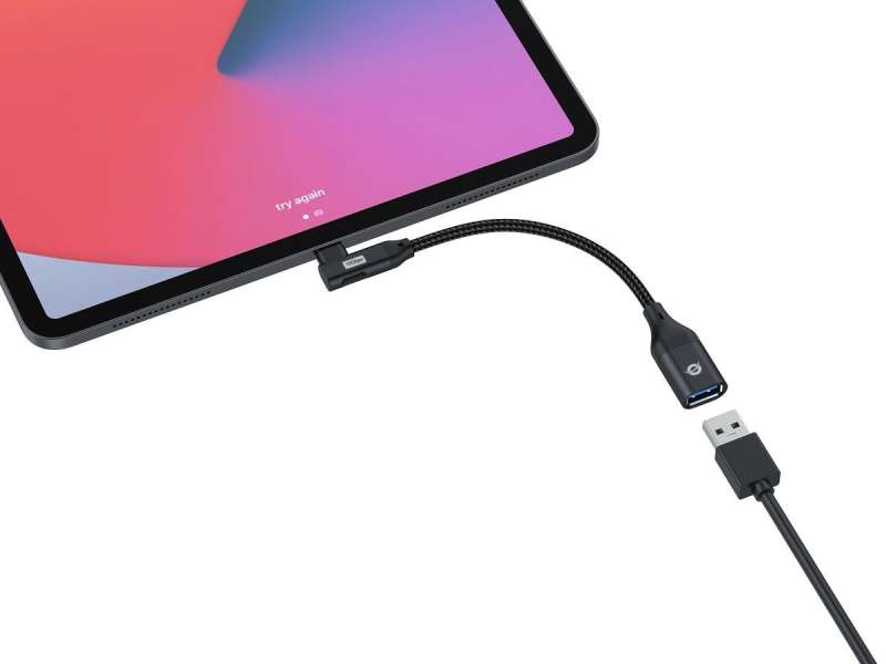 Conceptronic ABBY19B USB-C 90° angled to USB-A OTG Adapter Black