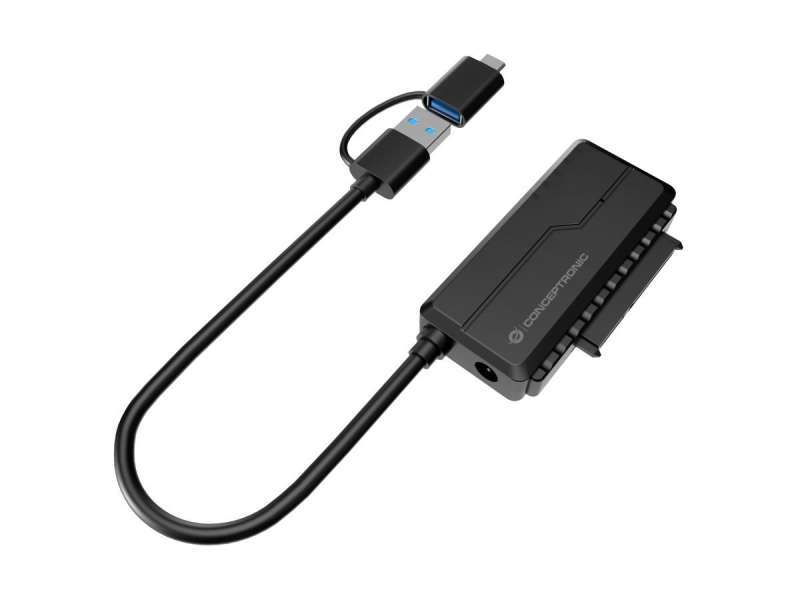 Conceptronic ABBY21B USB to SATA 3.0 Adapter with Power Adapter 2.5"/3.5" SATA HDD/SSD