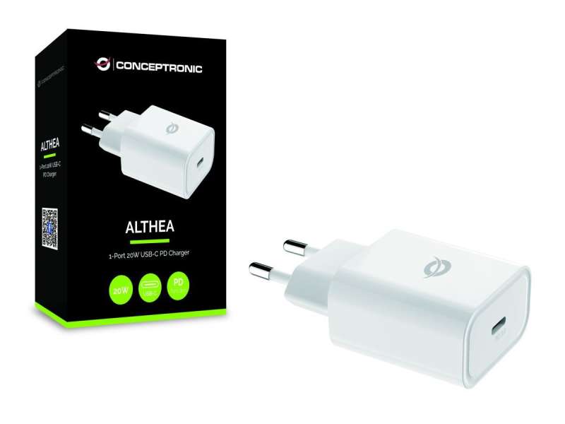 Conceptronic ALTHEA07W 1-Port 20W USB-C PD Charger Adapter White