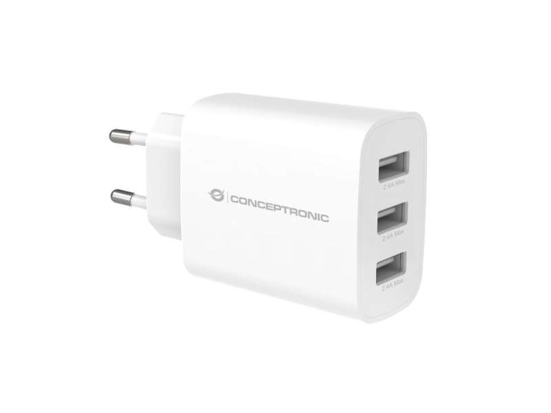 Conceptronic ALTHEA13W 3-Port 30W USB Charger White