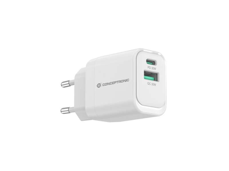 Conceptronic ALTHEA19W33 2-Port 33W GaN USB PD Charger White