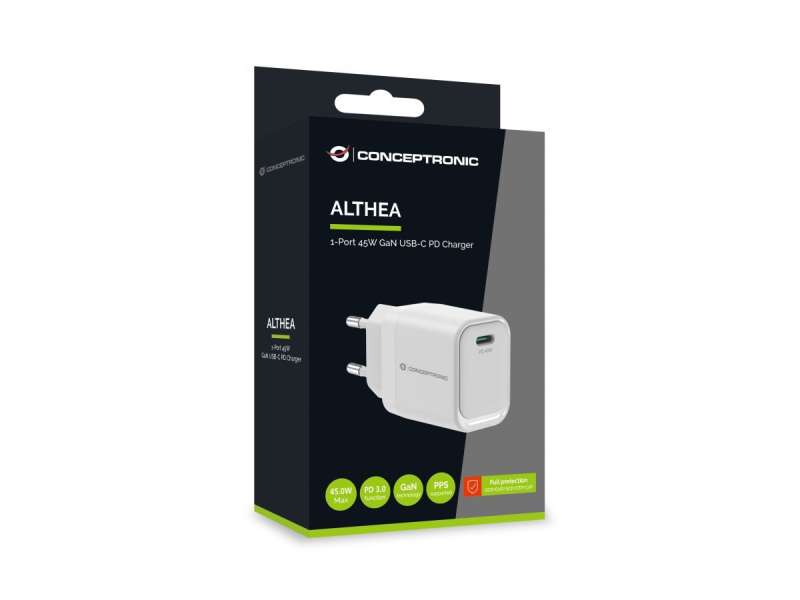 Conceptronic ALTHEA19W45 1-Port 45W GaN USB-C PD Charger White