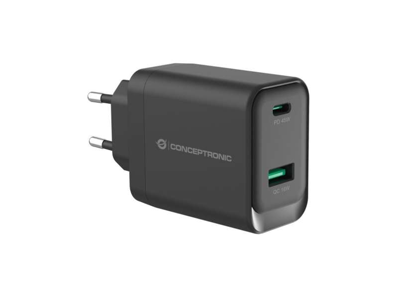 Conceptronic ALTHEA20B45 2-Port 45W GaN USB PD Charger