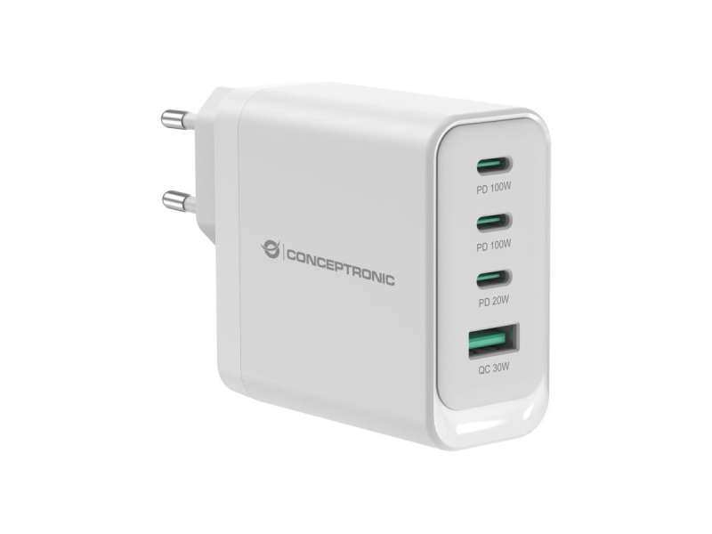 Conceptronic ALTHEA22W100 4-Port 100W GaN USB PD Charger White