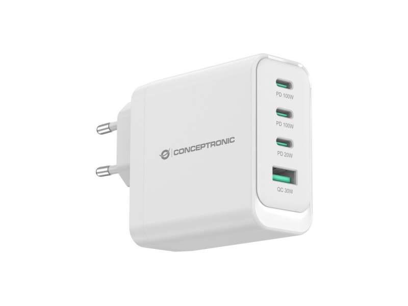 Conceptronic ALTHEA22W100 4-Port 100W GaN USB PD Charger White