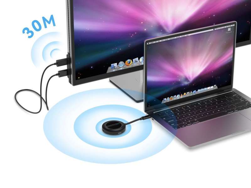 Conceptronic ATHERIC01B Wireless USB-C to HDMI Display Kit 1080P