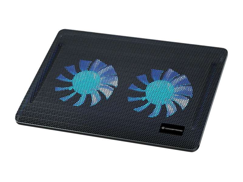 Conceptronic CNBCOOLPAD2F 2 ventilátoros laptop hűtőpad Black