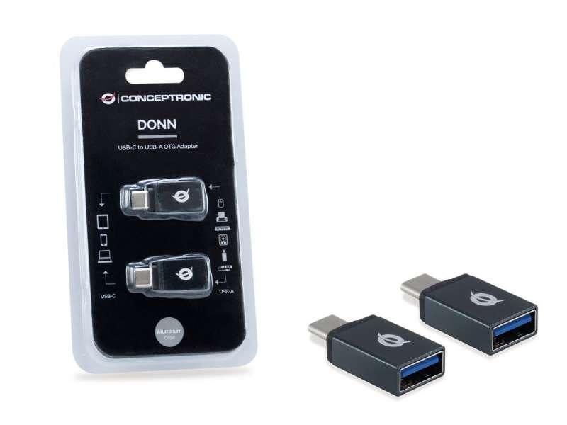 Conceptronic DONN03G USB-C to USB-A OTG Adapter (2-Pack)