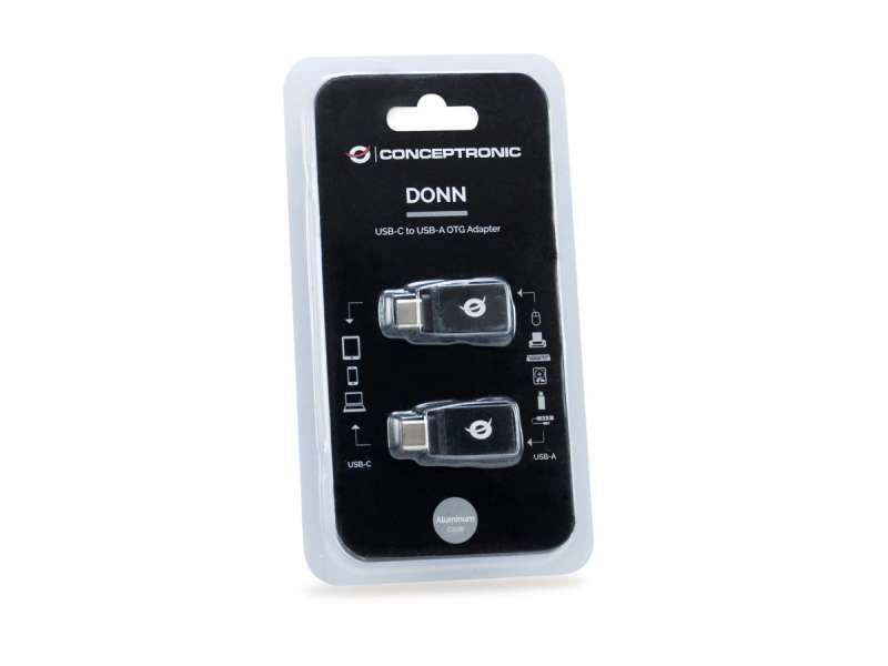 Conceptronic DONN03G USB-C to USB-A OTG Adapter (2-Pack)