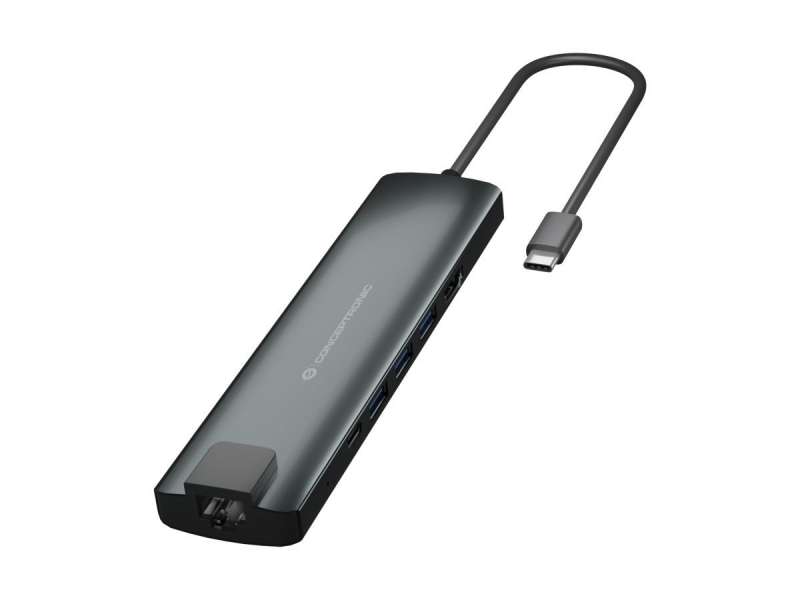 Conceptronic DONN06G 9in1 USB3.2 Gen 1 Docking Station Grey