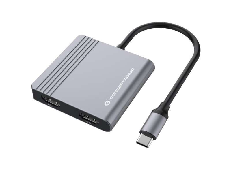 Conceptronic DONN13G 4in1 USB3.2 Gen 1 Docking Station Grey