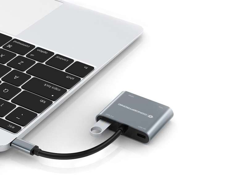 Conceptronic DONN16G 4in1 USB3.2 Gen 1 Docking Station Grey