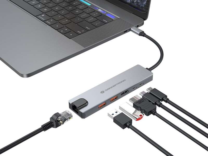 Conceptronic DONN29G 6-in-1 USB 3.2 Gen 2 Docking Station