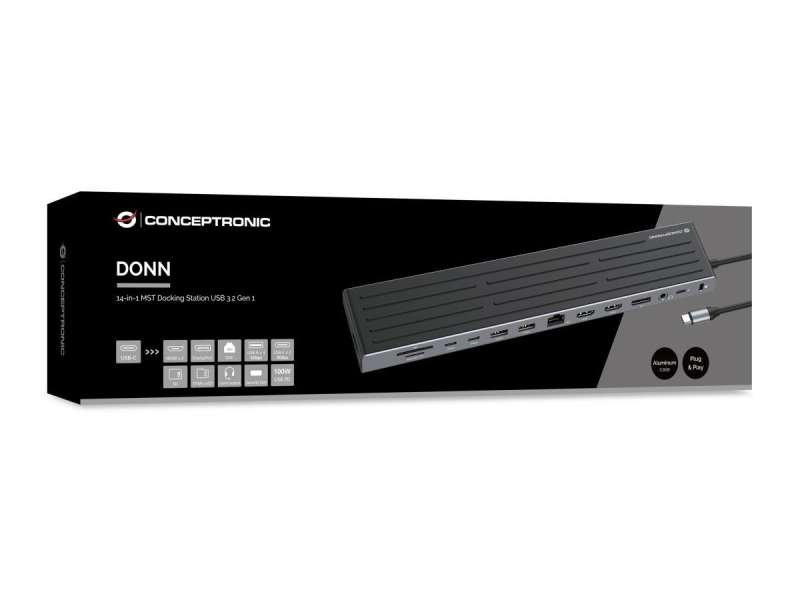 Conceptronic DONN32B 14-in-1 USB 3.2 Gen 1 Docking Station