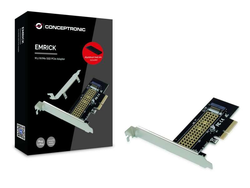 Conceptronic EMRICK05BS M.2 NVMe PCIe Card incl. Heat Sink