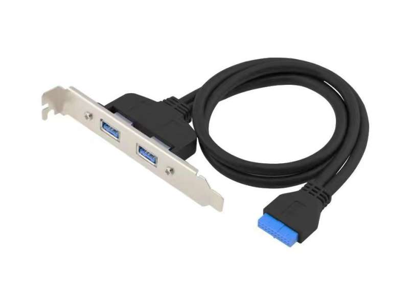 Conceptronic EMRICK11B 19-Pin Female to Dual USB-A Female USB 3.0 Adapter USB 3.2 Gen 1 5Gbit/s
