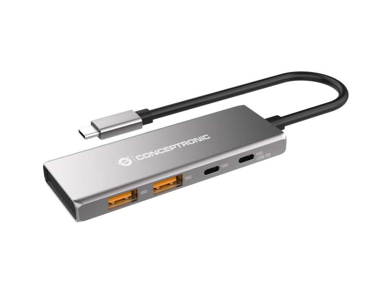 Conceptronic HUBBIES15G 4-Port USB3.2 Gen 2 Hub Grey