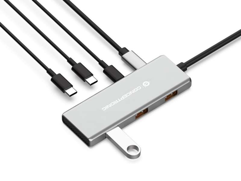 Conceptronic HUBBIES17G 7-Port USB3.2 Gen 2 Hub Grey