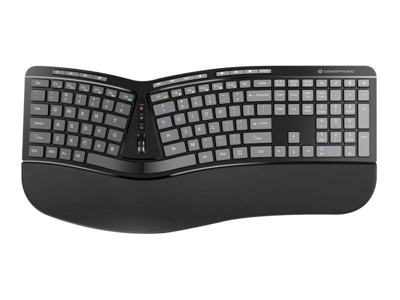 Conceptronic ORAZIO02US ERGO Wireless Ergonomic Keyboard Combo Black US