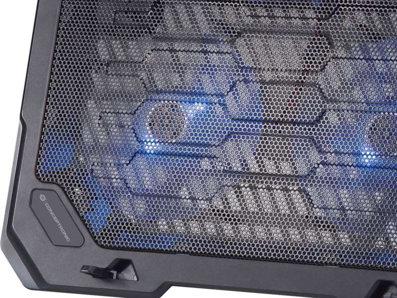 Conceptronic THANA01B 2 ventilátoros laptop hűtőpad Black