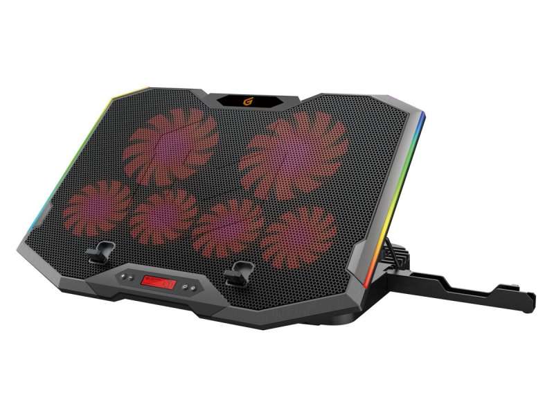 Conceptronic THYIA01B ERGO RGB 6 ventilátoros gamer laptop hűtőpad mobiltartóval