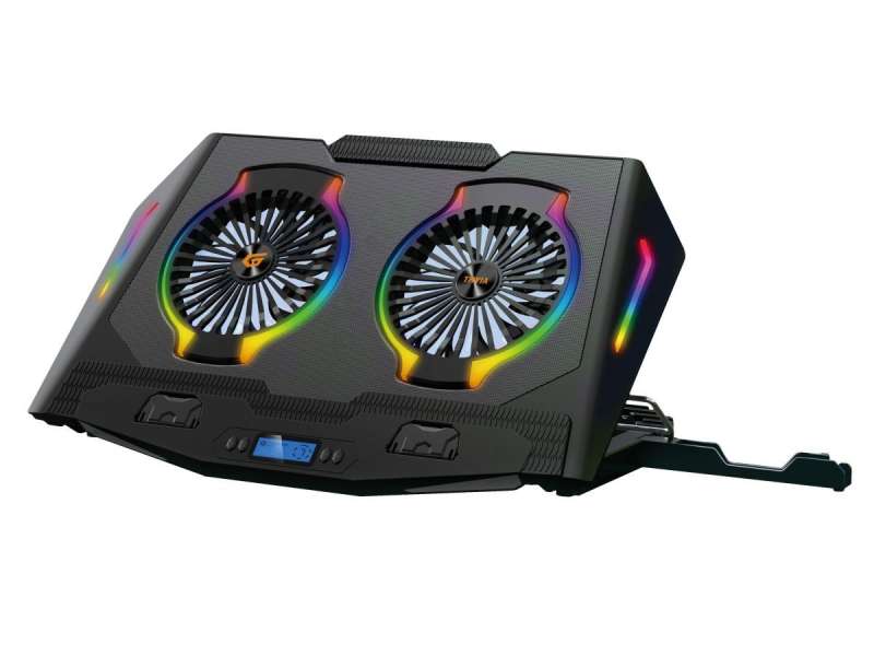 Conceptronic THYIA02B ERGO RGB 2 ventilátoros gamer laptop hűtőpad mobiltartóval