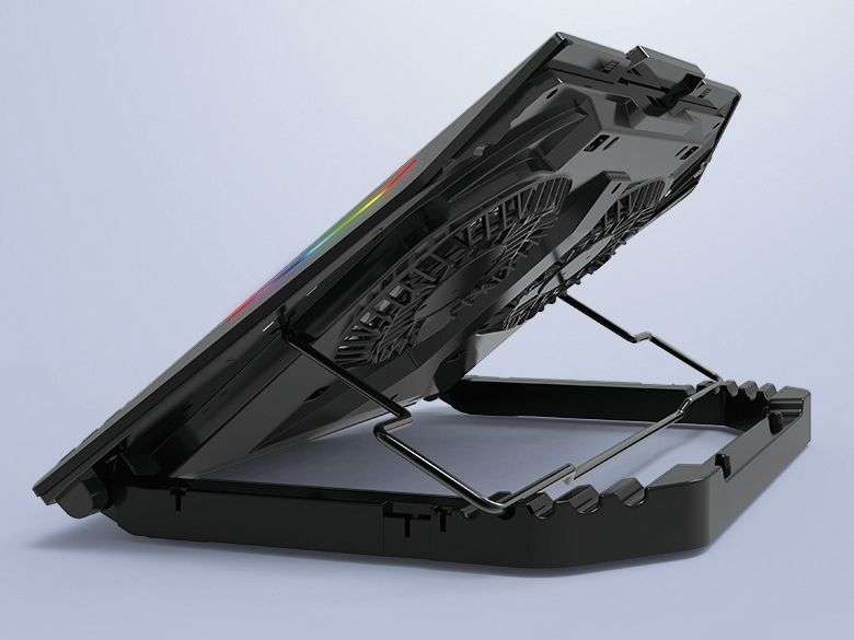 Conceptronic THYIA02B ERGO RGB 2 ventilátoros gamer laptop hűtőpad mobiltartóval