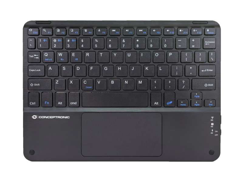 Conceptronic TOBIN01BUS Bluetooth Touchpad Keyboard Black US