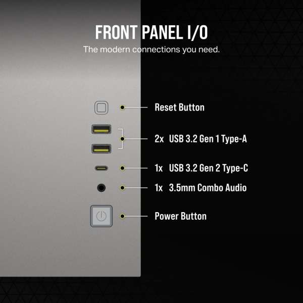 Corsair 2500X Tempered Glass White/Satin Gray Alloy