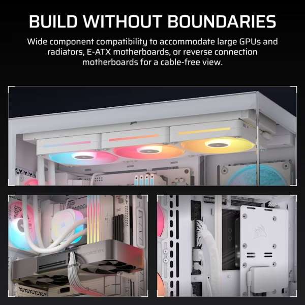 Corsair 3500X LX-R RGB iCUE Link Tempered Glass White