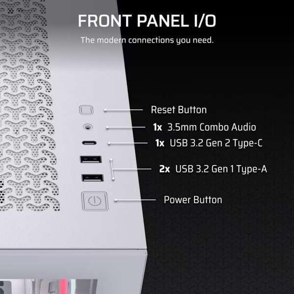 Corsair 3500X LX-R RGB iCUE Link Tempered Glass White