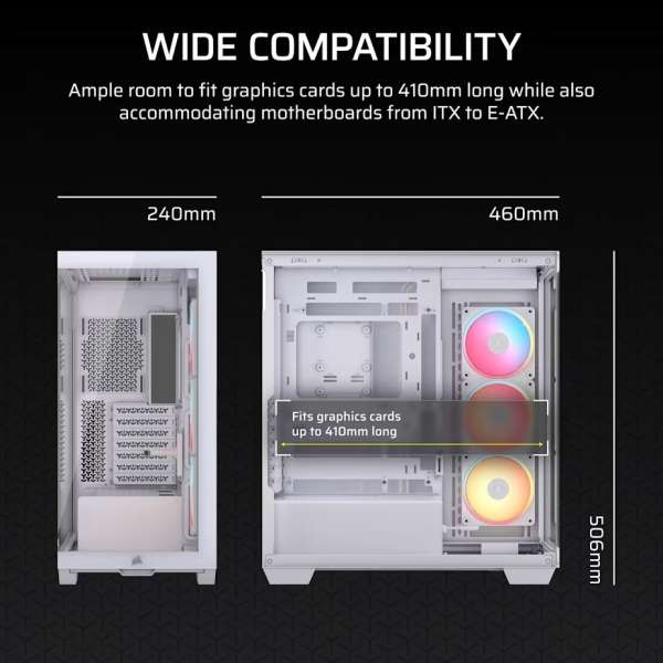 Corsair 3500X LX-R RGB iCUE Link Tempered Glass White