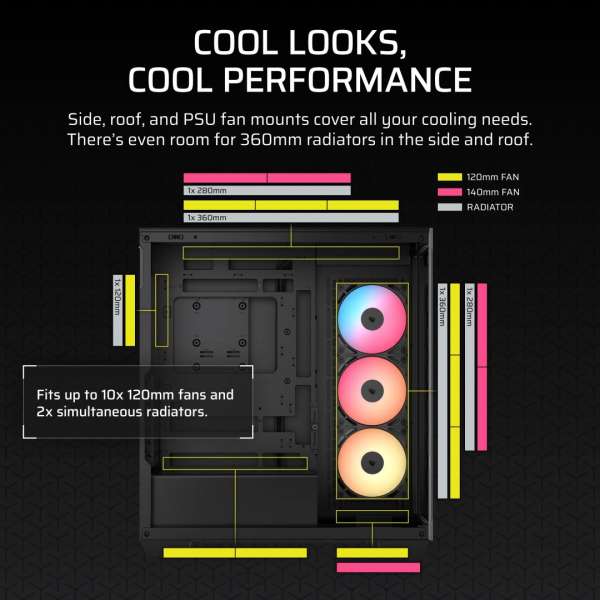 Corsair 3500X RS-R ARGB Tempered Glass Black